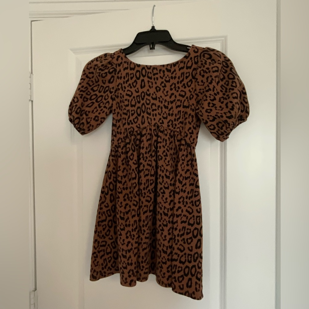 Janie and Jack Tan Leopard Print Dress